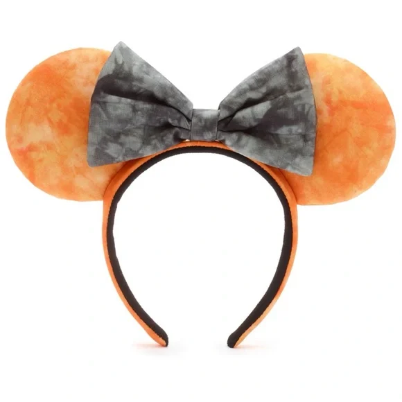 Disney Parks Halloween Orange and Gray Acid Wash Minnie Ears Headband Disney Parks 2022 Halloween Orange Acid Wash Minnie Mouse  main image 3